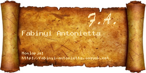 Fabinyi Antonietta névjegykártya
